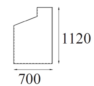 Bok wysoki kończący ladę VISTA LVB13 70x112h